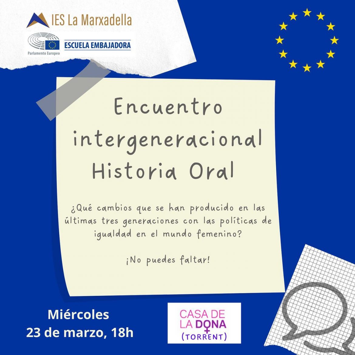 El IES La Marxadella organiza un encuentro intergeneracional sobre los avances producidos por el feminismo