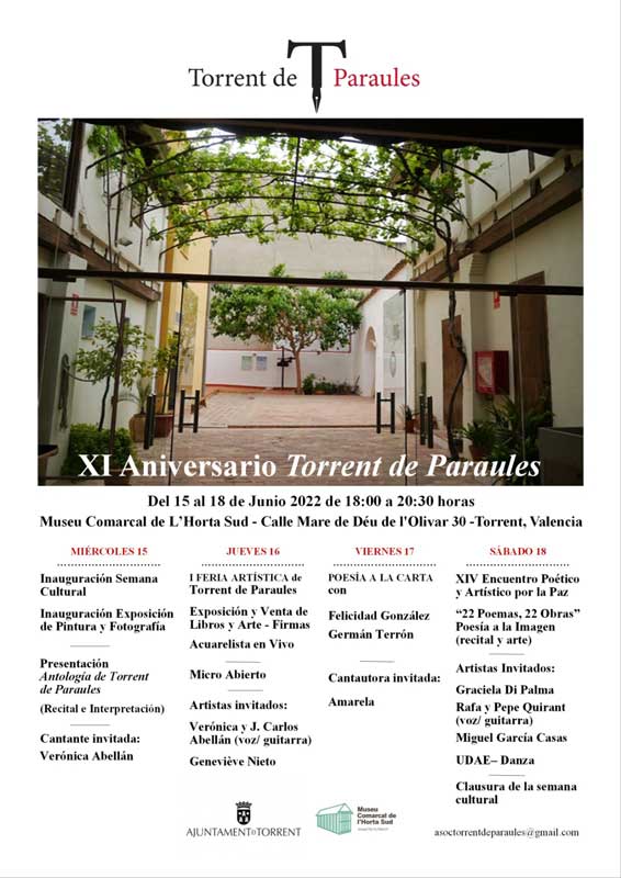 Torrent de Paraules celebra su Semana Cultural con motivo de su XI Aniversario