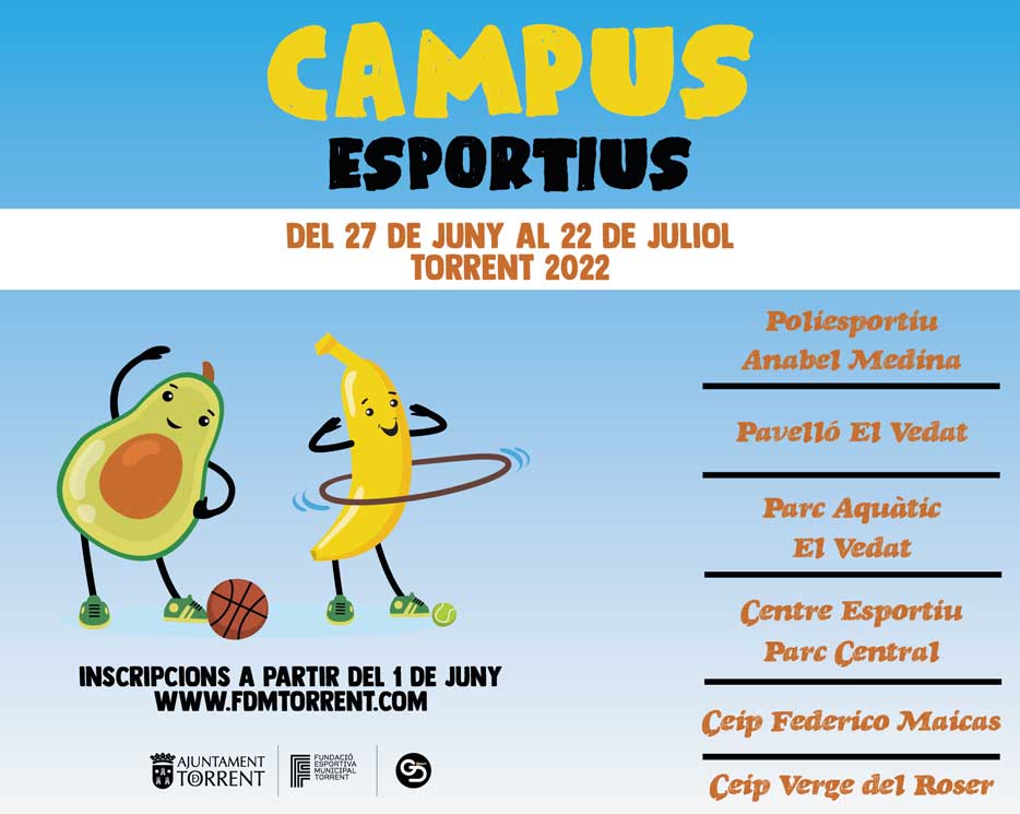 Los niños y niñas de Torrent ya pueden inscribirse en les Escoles y Campus Esportius d’Estiu