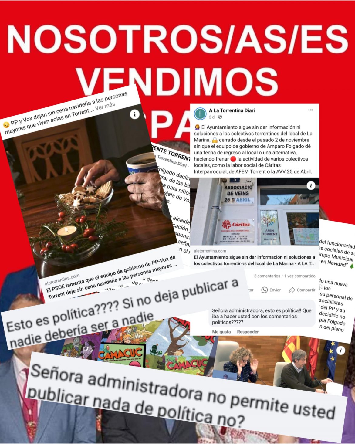La asesora de Amparo Folgado que publicó fotomontajes señalando al Grupo Socialista pide que se censure y se eliminen noticias que hablan de la gestión de la alcaldesa