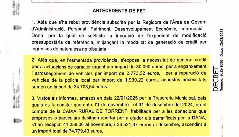 El PSOE de Torrent denuncia las amenazas y difamaciones del gabinete de Amparo Folgado y confirma la veracidad de su denuncia sobre el “desvío” de fondos de la DANA