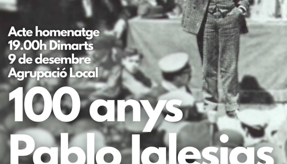 El PSOE de Torrent conmemora el centenario de la muerte de Pablo Iglesias con un acto de homenaje en la Casa del Poble