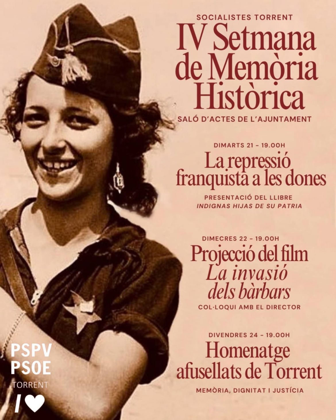 Torrent reivindica la memoria de las mujeres represaliadas por el Franquismo en la IV Setmana de la Memòria Històrica